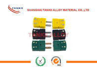Yellow Green Nylon K Type Thermocouple Connector Plug , Length Pin 13mm