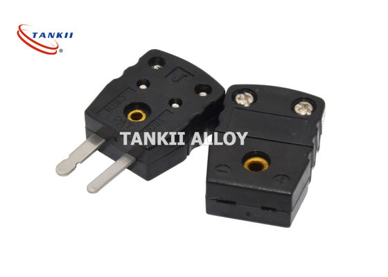 Black Color Miniature Thermocouple Connector Type J With Iron And Constantan Pin