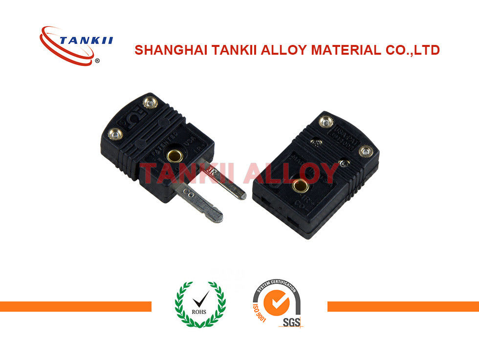 220v J Type Thermocouple Connector , Black Mini Male Connector Plug